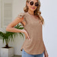 Smocked Flutter Sleeve V-Neck Top