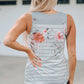 Mixed Print Buttoned V-Neck Tank
