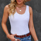 Studded Scoop Neck Ribbed Tank