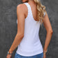 Studded Scoop Neck Ribbed Tank