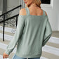 Cold Shoulder Square Neck Cutout Blouse