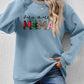 Letter Graphic Round Neck Long Sleeve Sweatshirt