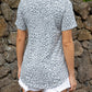 Glitter V-Neck Short Sleeve Tee Shirt