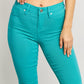 Hyper-Stretch Mid-Rise Skinny Jeans | Sea Green