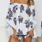 Floral Print Off-Shoulder Flounce Sleeve Blouse