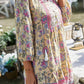 Floral Tied Balloon Sleeve Mini Dress