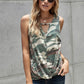 Camouflage Print Cutout Hem Detail Tank