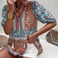 Bohemian Tassel Tie Puff Sleeve Babydoll Blouse