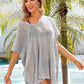 Openwork Slit Scoop Neck Cover Up