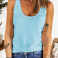 Studded Scoop Neck Ribbed Tank