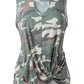 Camouflage Print Cutout Hem Detail Tank