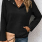 Raglan Sleeve Collared Neck Sweatshirt with Pocket