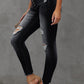 Button Fly Hem Detail Ankle-Length Skinny Jeans