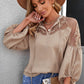 Embroidered Tie-Neck Puff Sleeve Blouse