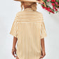 Striped Dropped Shoulder Half Sleeve Shirt