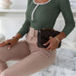 Contrast Trim Ribbed Long Sleeve Bodysuit