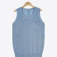 Buttoned Pocket Knit Tank