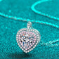 Sterling Silver 1 Carat Moissanite Heart Pendant Necklace