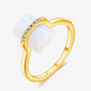 Natural Moonstone Platinum-Plated Ring