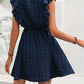 Swiss Dot Ruffled Plunge Dress