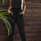 Drawstring Waist One-Shoulder Jumpsuit with Pockets
