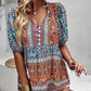 Bohemian Tassel Tie Puff Sleeve Babydoll Blouse