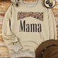 MAMA Leopard Graphic Drop Shoulder Sweatshirt