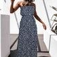 Printed Strapless Tie Waist Wide Leg Jumpsuit