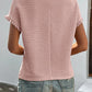 Textured Round Neck Short Sleeve Top