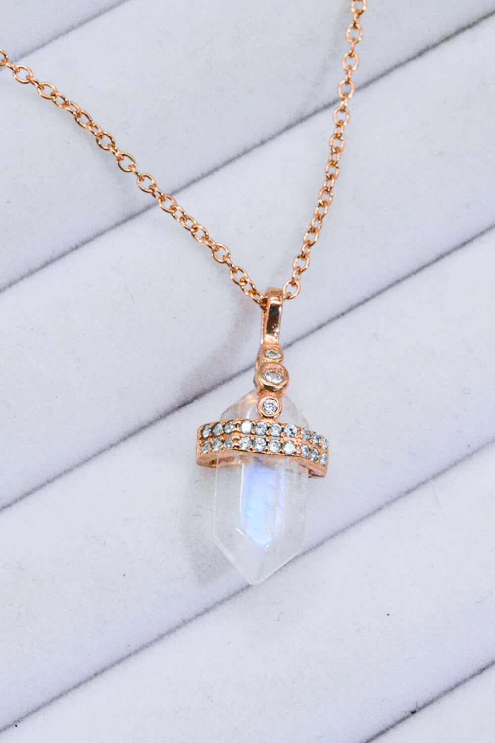 Sterling Silver Moonstone Pendant Necklace