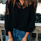 Embroidered Tie-Neck Puff Sleeve Blouse