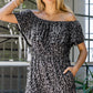 Leopard Off-Shoulder Romper with Pockets