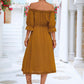 Frilled Off-Shoulder Flounce Sleeve Dress