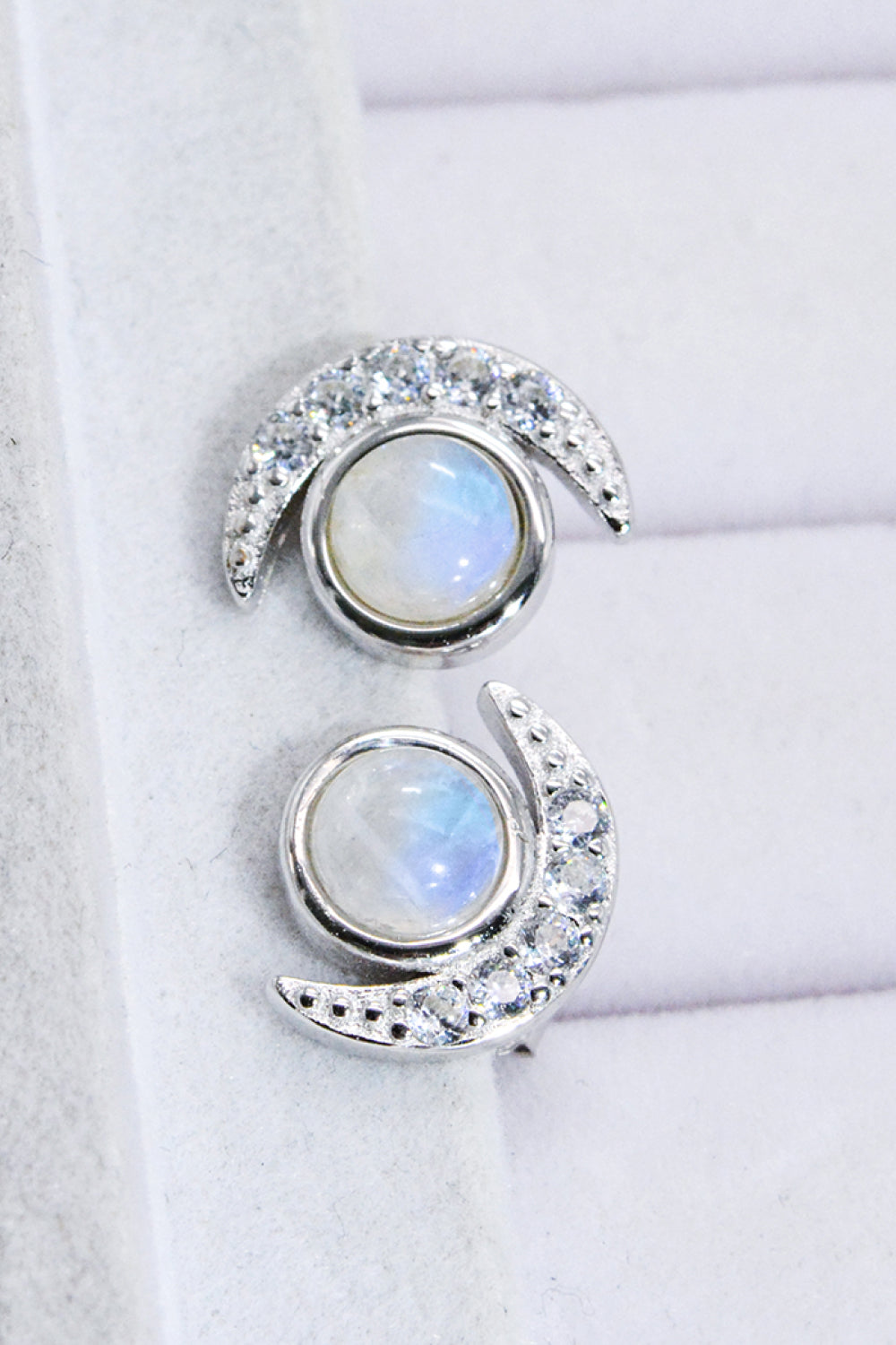 Sterling Silver Moonstone Stud Earrings