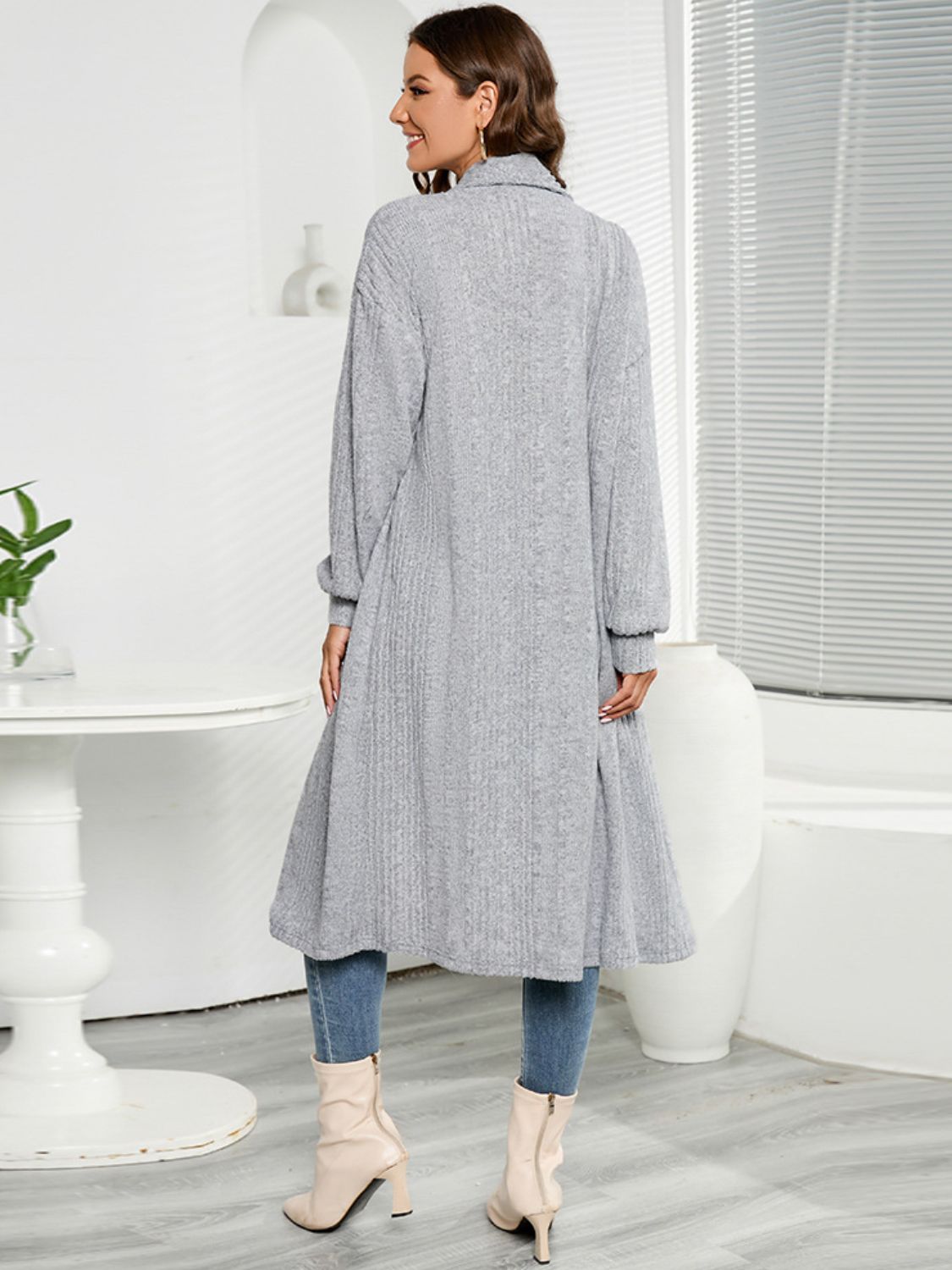 Open Front Long Sleeve Duster Cardigan Keep Cozy Boutique