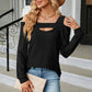 Cold Shoulder Square Neck Cutout Blouse
