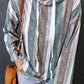 Striped Drawstring Detail Drop Shoulder Hoodie