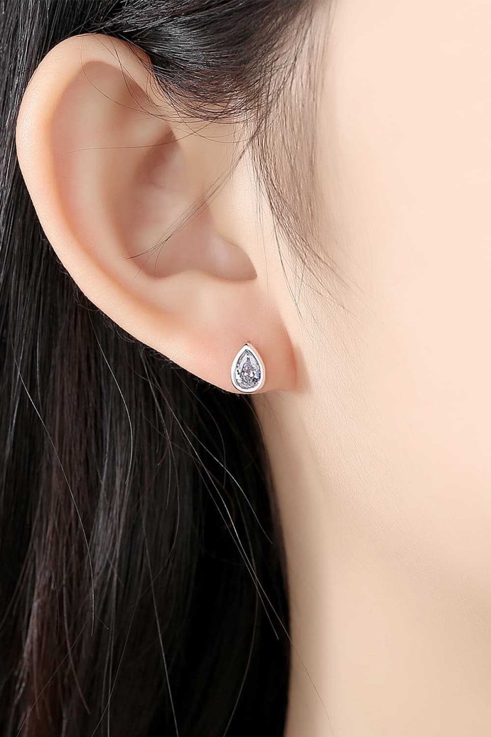 Teardrop Sterling Silver Stud Earrings