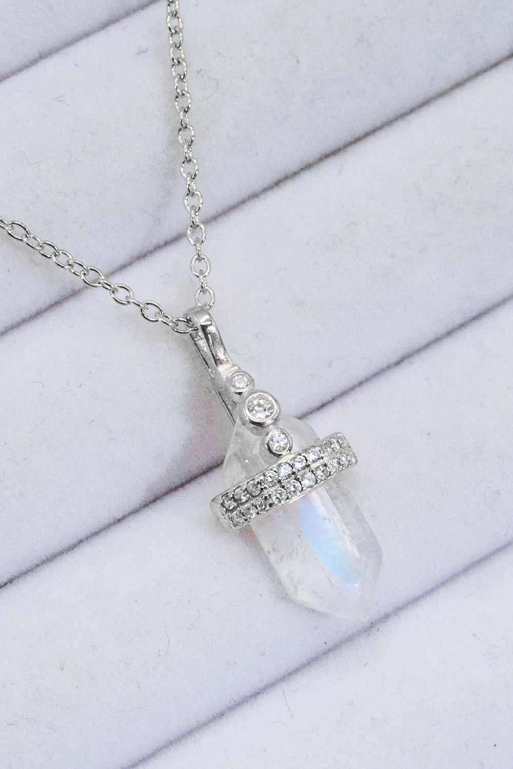 Sterling Silver Moonstone Pendant Necklace